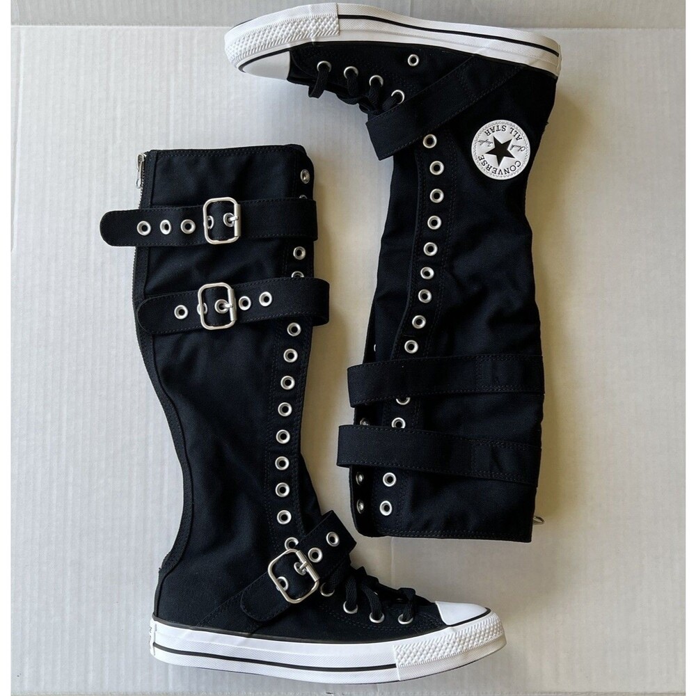 New Chuck Taylor All Star XX-Hi Knee High Converse Boots Womens 8 Straps Buckles - Picture 8 of 13